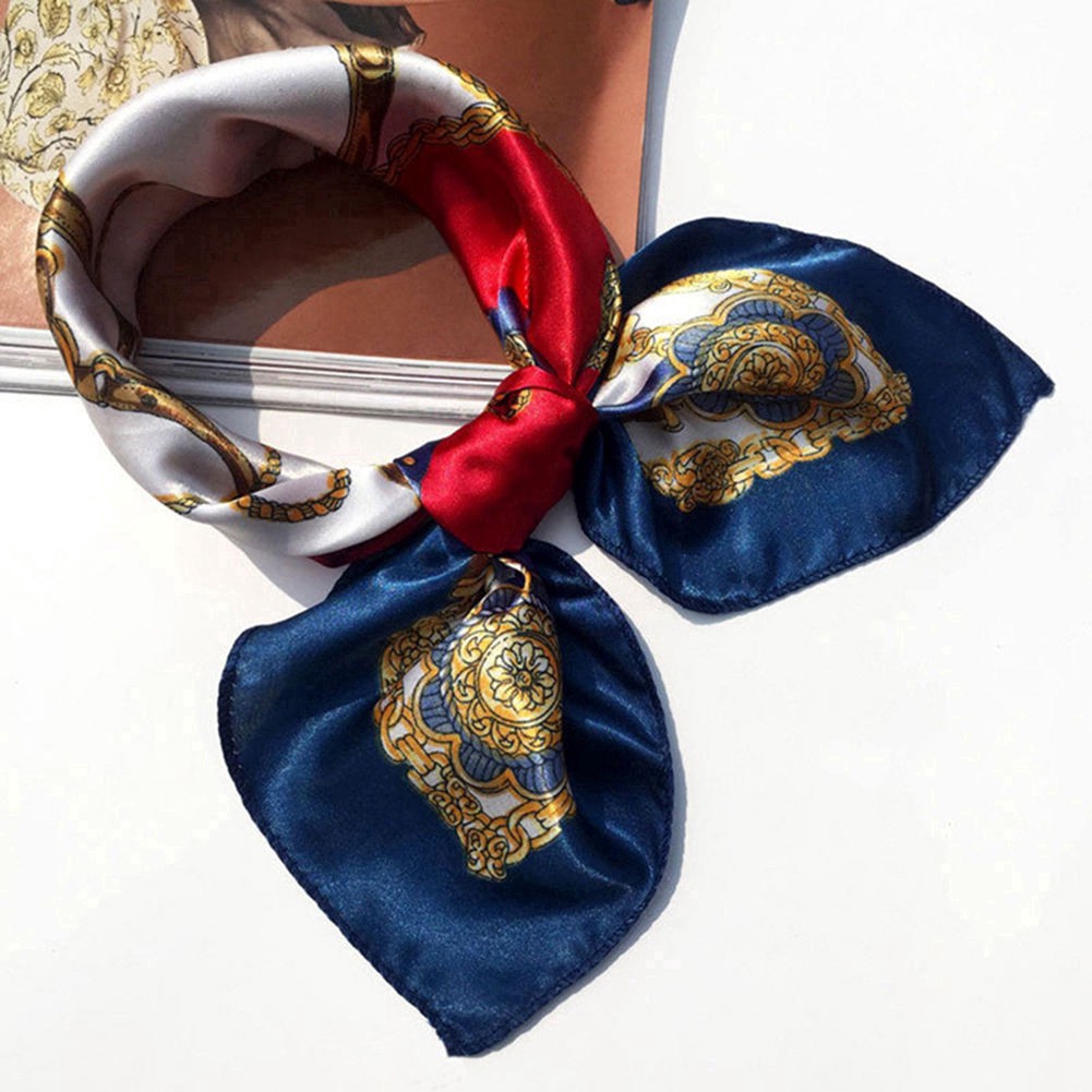 Khăn Lụa Satin Vuông Nhỏ, Khăn Turban Vuông Lụa Size 50*50