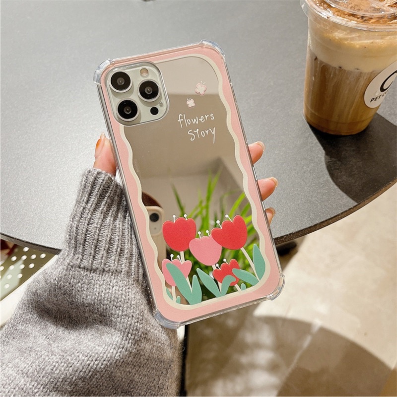 ỐP LƯNG GƯƠNG IPHONE/SAMSUNG/OPPO/VIVO/XIAOMI FLOWER