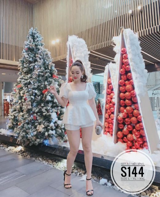 BIGSIZE SET ÁO NƠ HỞ LƯNG S144