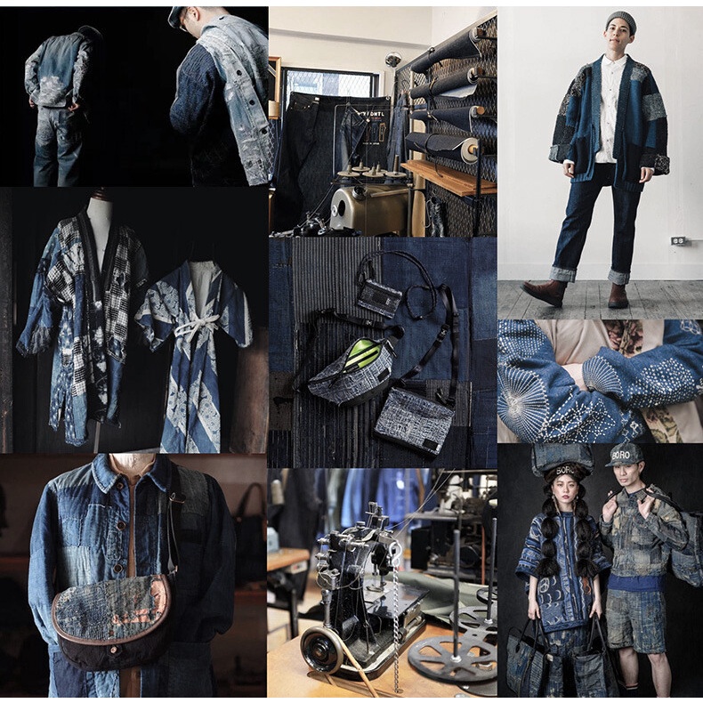 Giày thể thao MADEN vải canvas cổ thấp in họa tiết hoa phong cách retro Nhật Bản