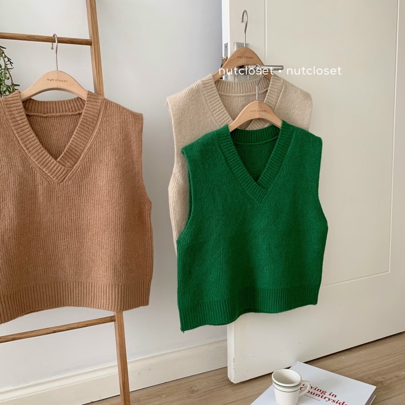 Áo gile len vân dọc _ A0333 | BigBuy360 - bigbuy360.vn