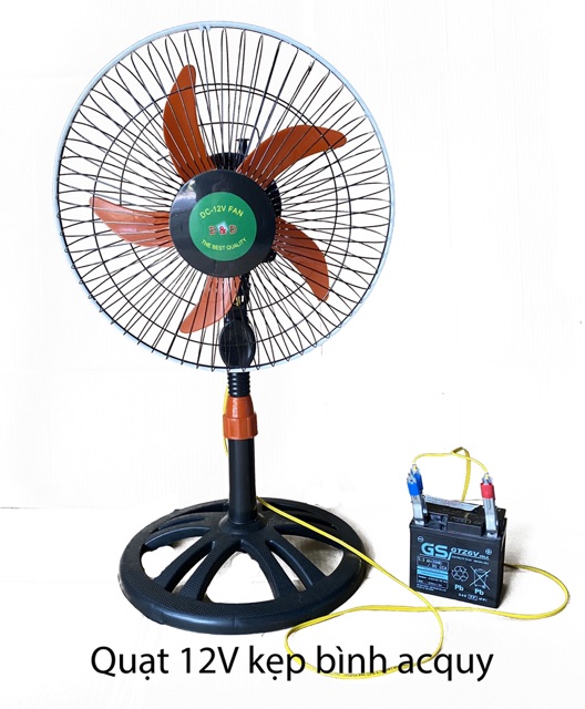 Quạt 12V kẹp bình, công nghiệp B3, có 3 tốc độ. Chạy trực tiếp NLMT. | BigBuy360 - bigbuy360.vn