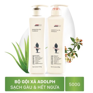 Bộ dầu gội sạch gàu 500gr và dầu xả 500gr Adolph nhập khẩu chính hãng