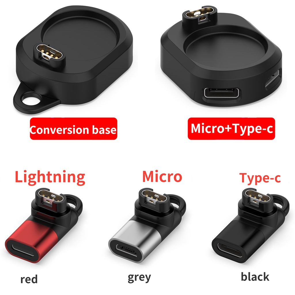 Đầu Chuyển Đổi Sạc Type C / Micro USB / IOS Sang 4pin Cho Garmin Forerunner 255 745 Venu2 S plus 2 Vivoactive 3 4 4S 245