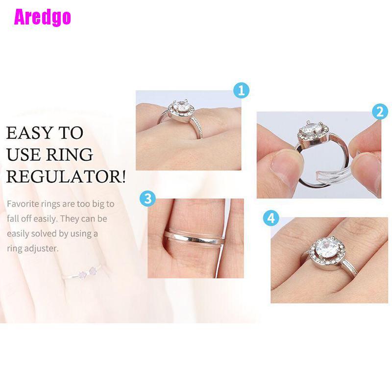 Dụng cụ điều chỉnh kích cỡ ngón đeo nhẫn bằng silicon trong suốt 8 kích cỡ