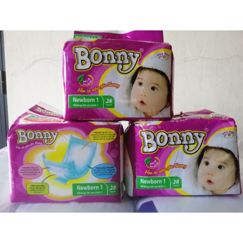 Miếng tã dán sơ sinh Newborn 1 BONNY túi 28 miếng mềm mỏng