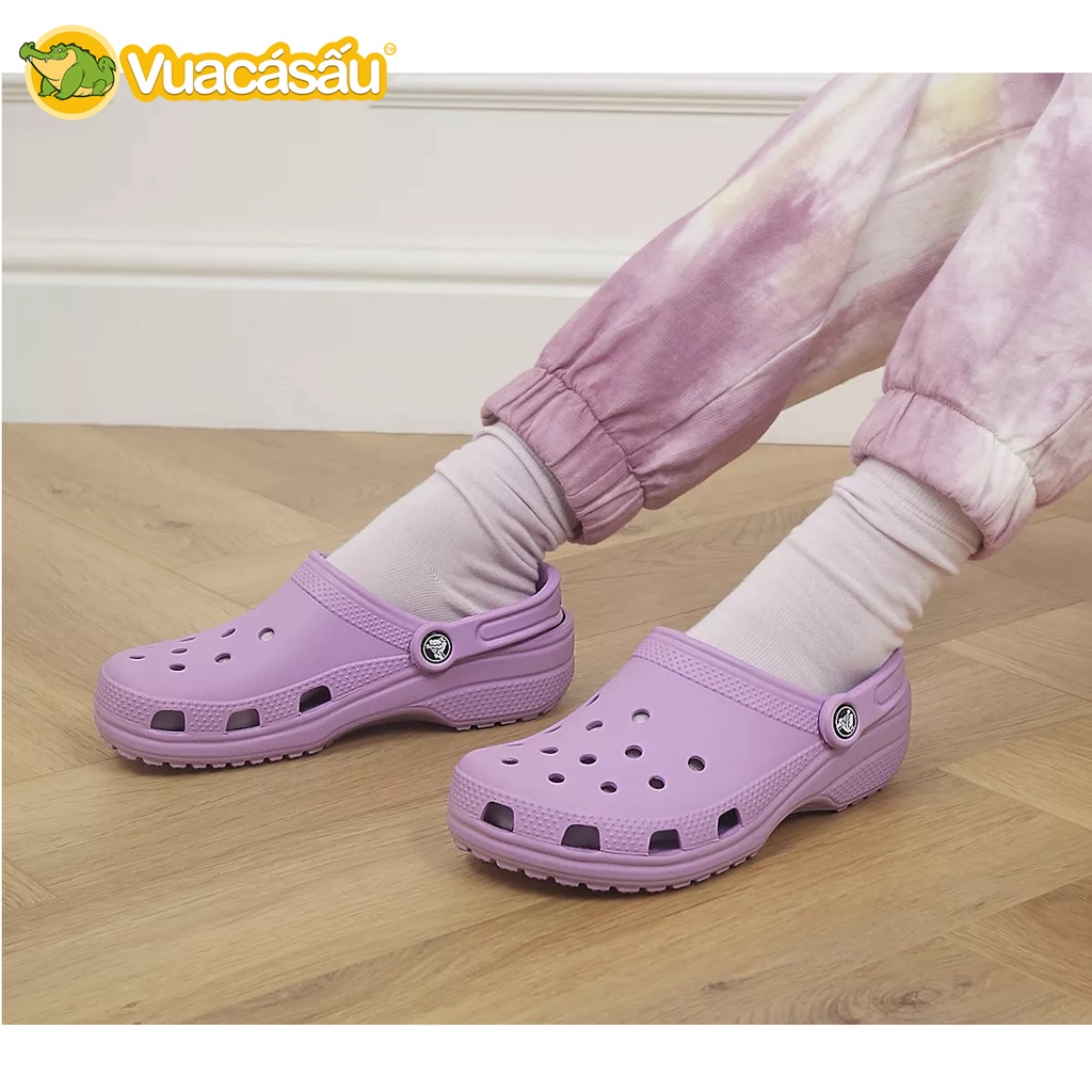 Dép CROCS CLASSIC CLOG Nam Nữ màu Tím, Siêu Mềm Nhẹ và Êm Ái, chống trơn trượt, đi mưa - Vua Cá Sấu
