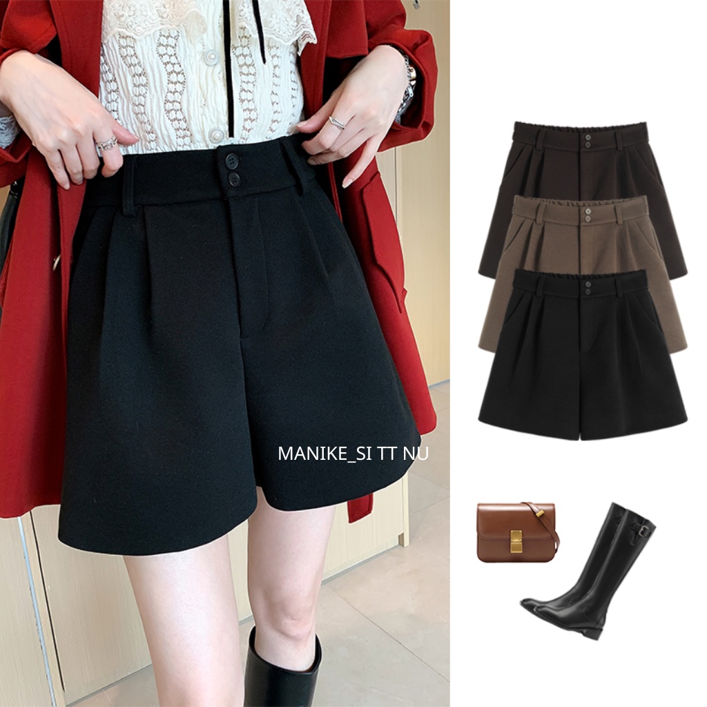 Quần Short Nữ Lưng Cao BIGSIZEQuần Đùi Manike Chun Sau Khóa Trước Ống Rộng Cá Tính