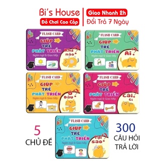 Bộ Thẻ Học thông minh 300 Câu Hỏi - Trả Lời Cho Bé Phát triển Tư Duy