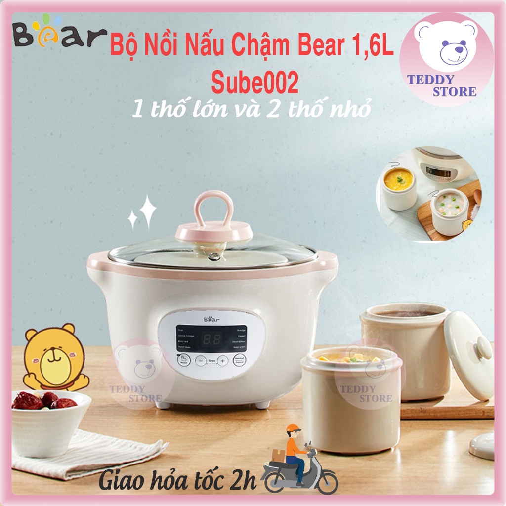 Nồi Nấu Chậm 1,6L Bear Đa Năng Chưng Yến Điện Cách Thuỷ, Hầm Cháo, Nấu Cháo Chậm Cho Bé - Sube002 HÀNG CHÍNH HÃNG