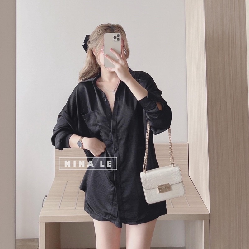 Set Bộ Lụa Áo Sơmi Mix Quần Đùi 6 Màu Siêu Xinh Có Ảnh Thật Kèm Video