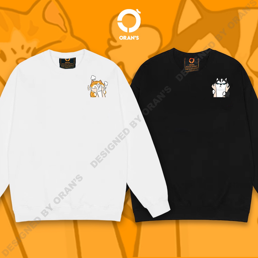 Áo Sweater đôi in hình chó véo má chất nỉ cotton da cá cao cấp form rộng unisex ORANS - ORAN'S HOODIE COUPLE 05