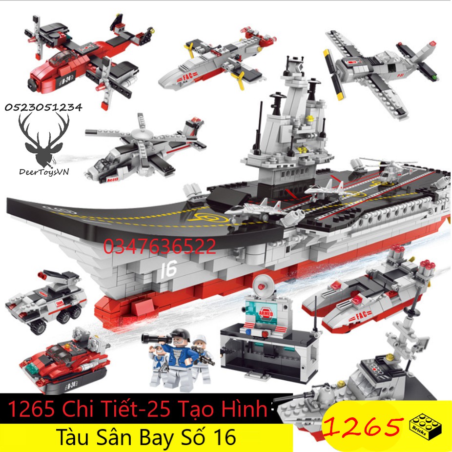 [1265CT-Hộp Giấy] BỘ ĐỒ CHƠI XẾP HÌNH LEGO Chiến Hạm, Lắp Ghép ROBOT,Lắp Ráp TÀU CHIẾN,LEGO TÀU SÂN Bay