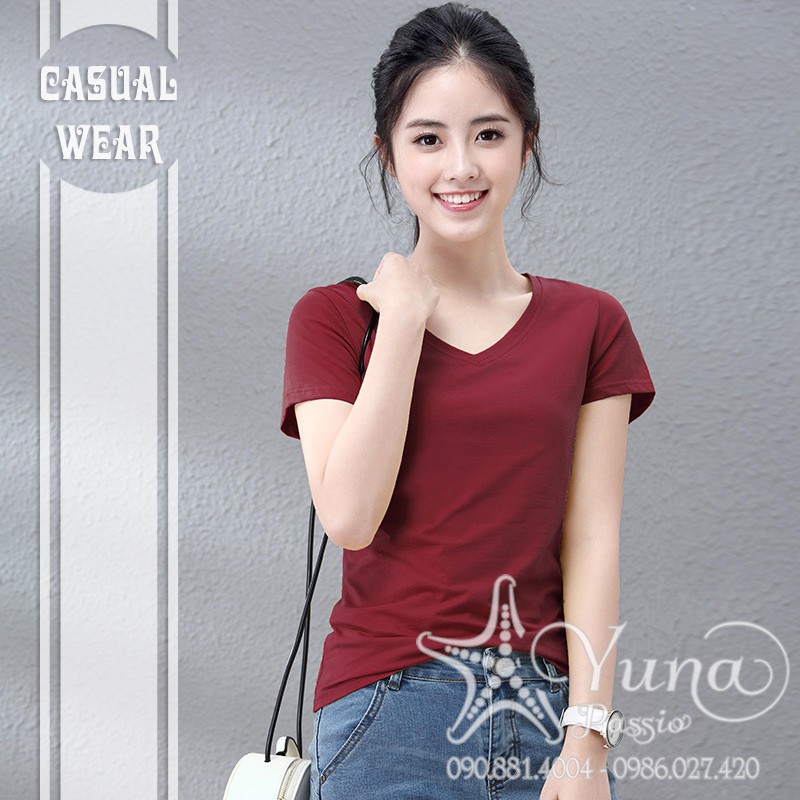 Áo Cotton Thái Cổ Tim Cao Cấp - ÁO THUN THÁI TRƠN Có 9 Màu | BigBuy360 - bigbuy360.vn