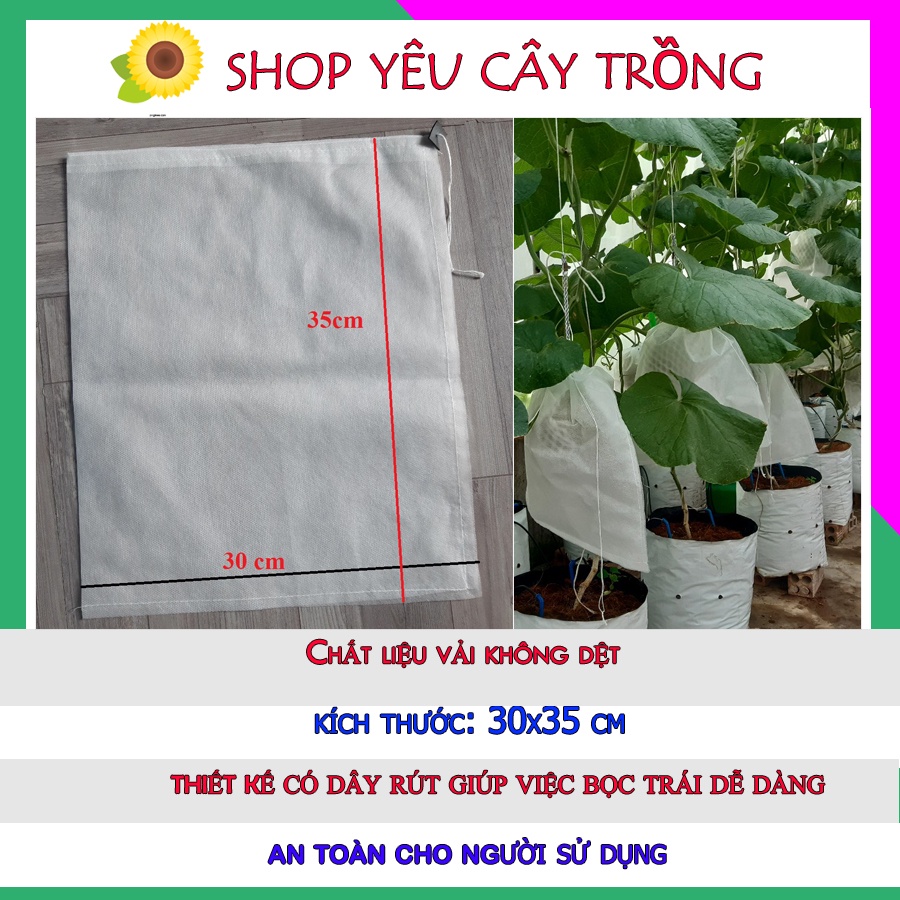 50 Túi bọc trái bọc bưởi, dưa lưới, túi bọc trái cây  size 30x35cm