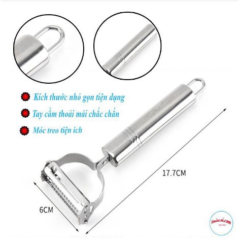 FREESHIP Nạo sợi, bào vỏ Inox 3 In1/ Dụng cụ nạo rau củ quả đa năng