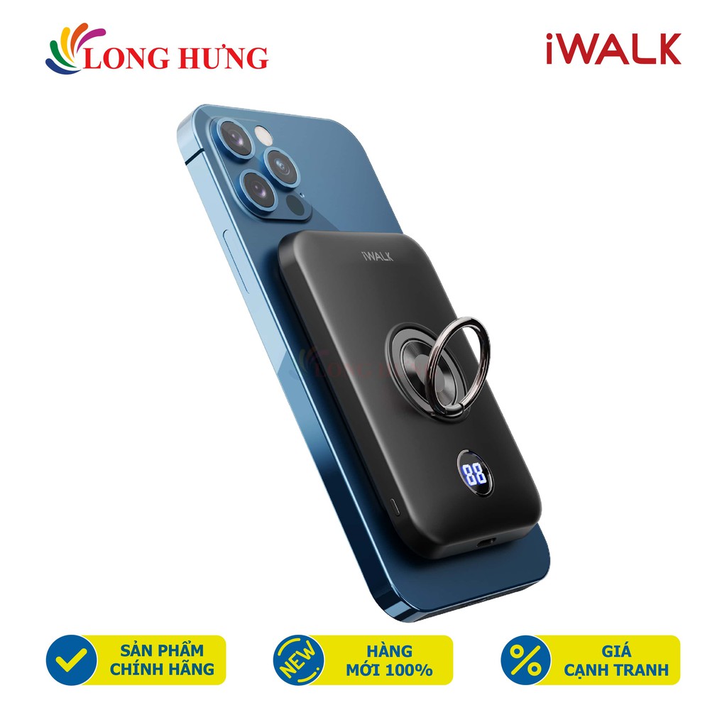 Sạc dự phòng từ tính không dây iWalk 6000mAh Type-C 18W PD QC 3.0 DBL6000M - Hàng chính hãng - Cổng USB-C tiện dụng