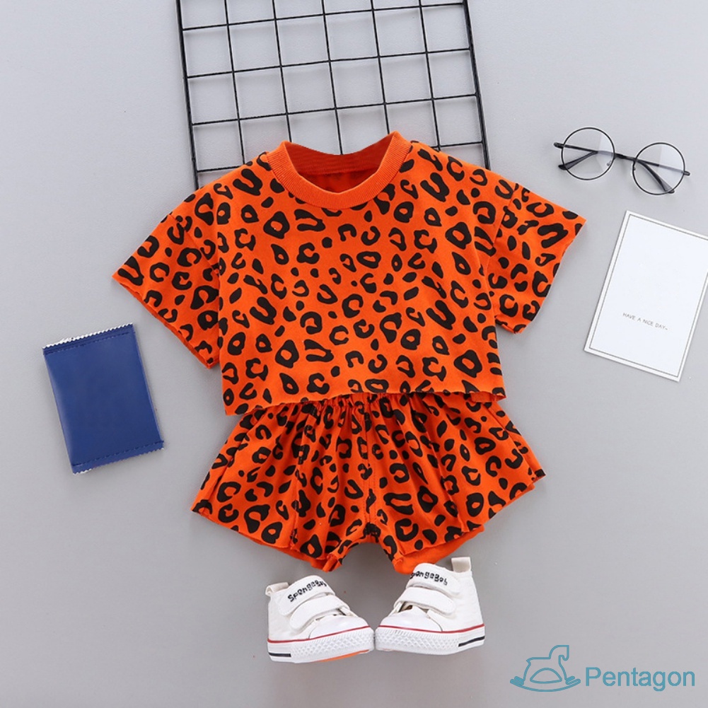 Bộ Quần Áo Ngắn Tay Thời Trang Năng Động Cho Bé Gái