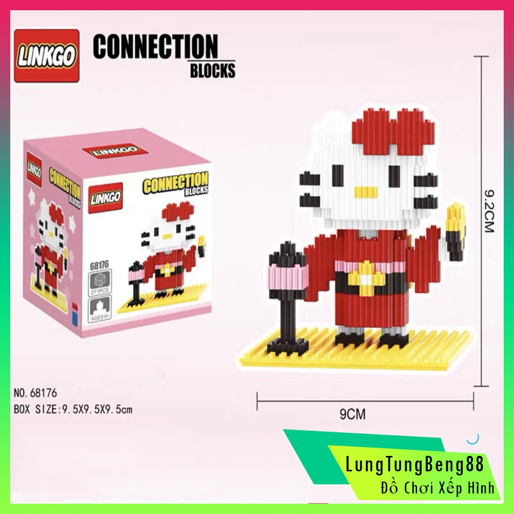 Xếp Hình lego lắp ráp,HelloKity Đáng Yêu