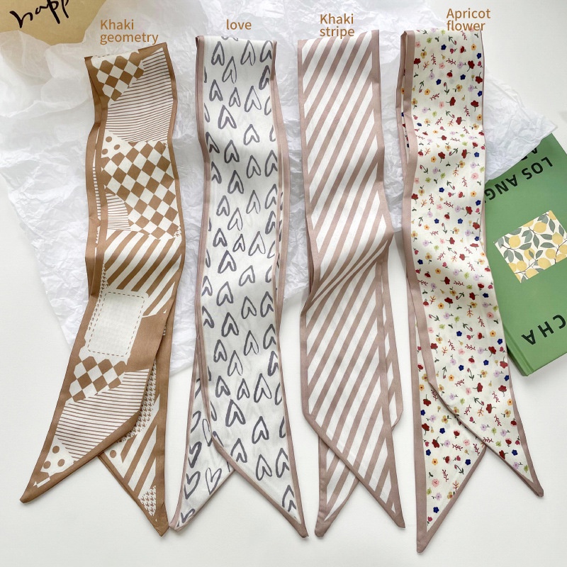 Khăn Lụa Satin Buộc Tóc Thắt Nơ Và Nơ Thời Trang Hàn Quốc Trang Trí Túi Xách