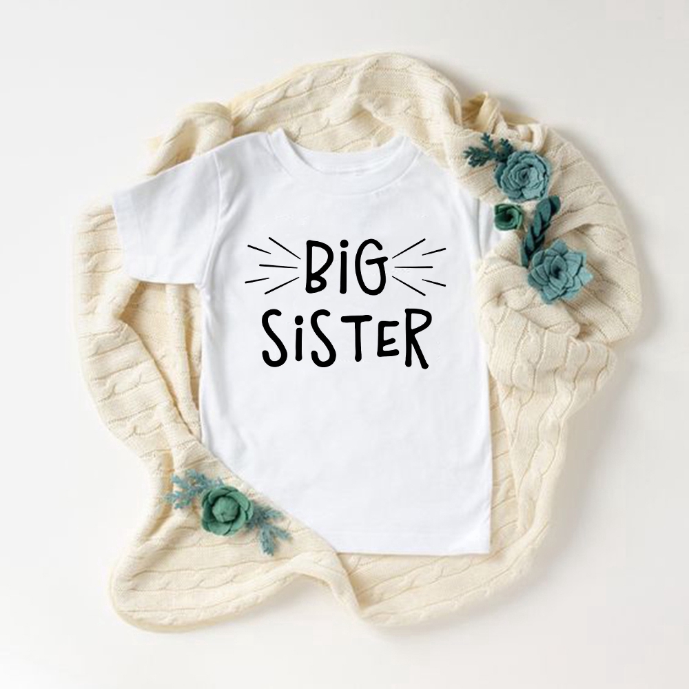 Bộ Áo Liền Quần Mùa Hè In Chữ big sister little brother Dành Cho Bé Trai Gái