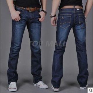Topmall Quần Jeans nam ống đứng phối vết rách cá tính quần thời trang quần thun dài quần jean đùi quần bò nam jogger nữ