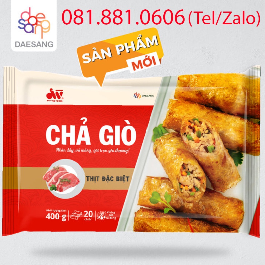 GÓI 20 CÁI CHẢ GIÒ (NEM RÁN) THỊT ĐẶC BIỆT - NHÂN ĐẦY, VỎ MỎNG, GÓI TRỌN YÊU THƯƠNG. GÓI 400GR