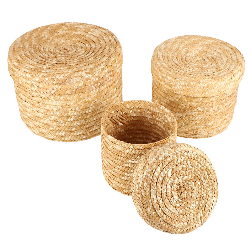 Set 3 Giỏ Đan Mây Thủ Công Đựng Đồ Đa Năng Tiện Dụng