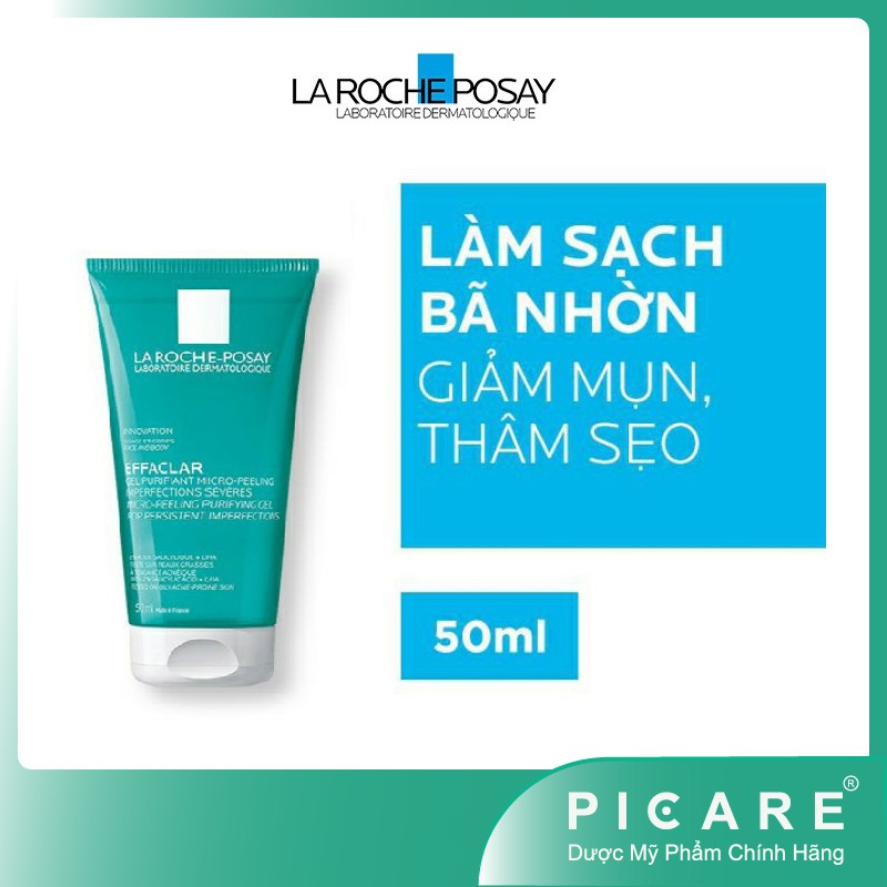 La Roche Posay Gel Rửa Mặt Giảm Mụn Cho Mặt &amp; Toàn Thân Effaclar Micro-Peeling Purifying Gel 50ml