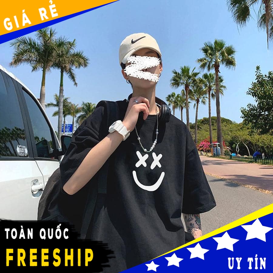 Áo thun nam nữ form rộng unisex, áo phông tay lỡ phong cách Mặt Cười Nhỏ A39