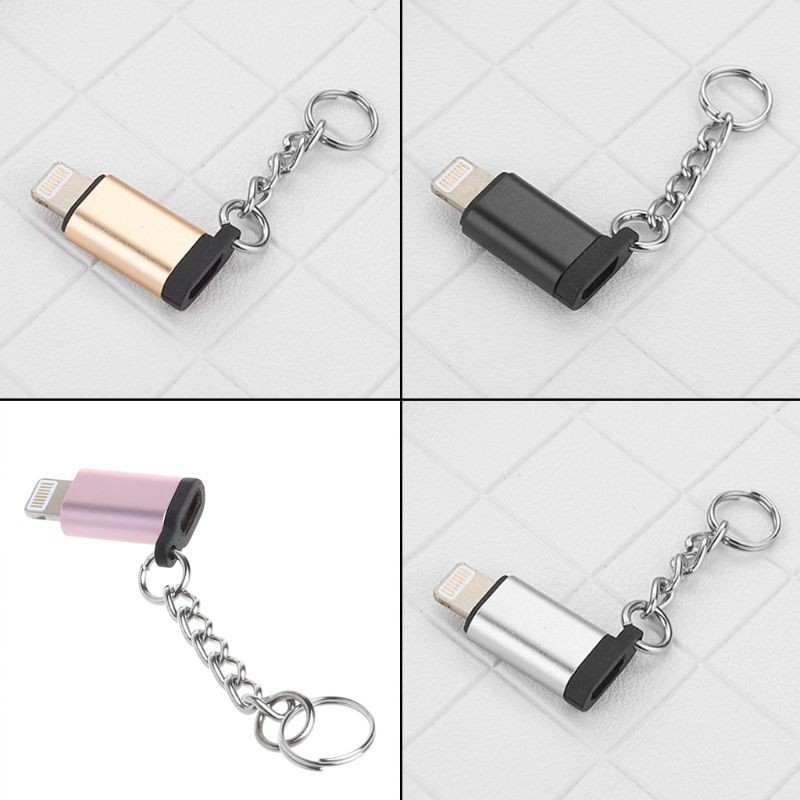 Đầu Chuyển Đổi Micro Usb Cái Sang Lightning Có Móc Khóa Cho Iphone Ipad