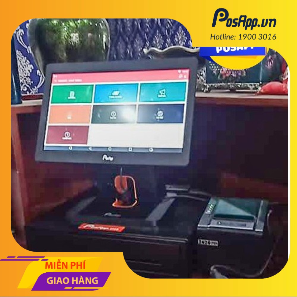 Máy Pos bán hàng - máy Pos tính tiền màn hình cảm ứng 15,6 inch PosApp D3 + 6 tháng phần mềm quản lý bán hàng PosApp