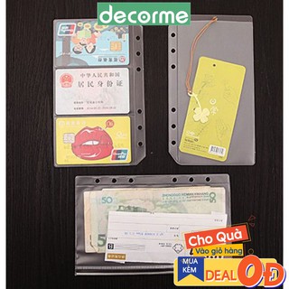 Túi zip pvc phụ kiện sổ còng planner A4 B5 A5 A6 A7 bìa thẻ sổ còng Decorme