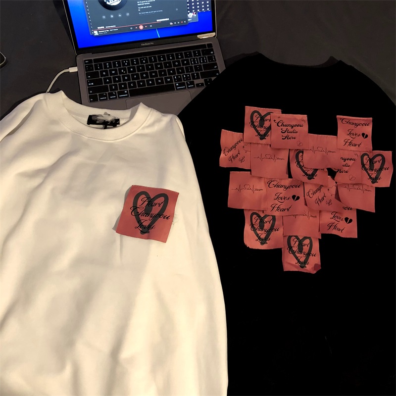 Áo Sweater Cổ Tròn Tay Dài Dáng Rộng Màu Đen Phong Cách Retro Mỹ Dành Cho Nữ