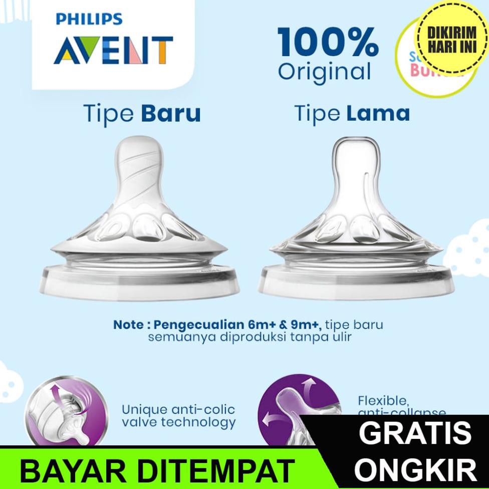 Núm Ti Giả Thay Thế Je1115 100% Ori Philips Avent Teat Natural / Classic Contents 2 / Nipple Dot