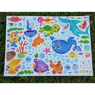 DECAL DÁN TƯỜNG CÁ VOI XANH 2