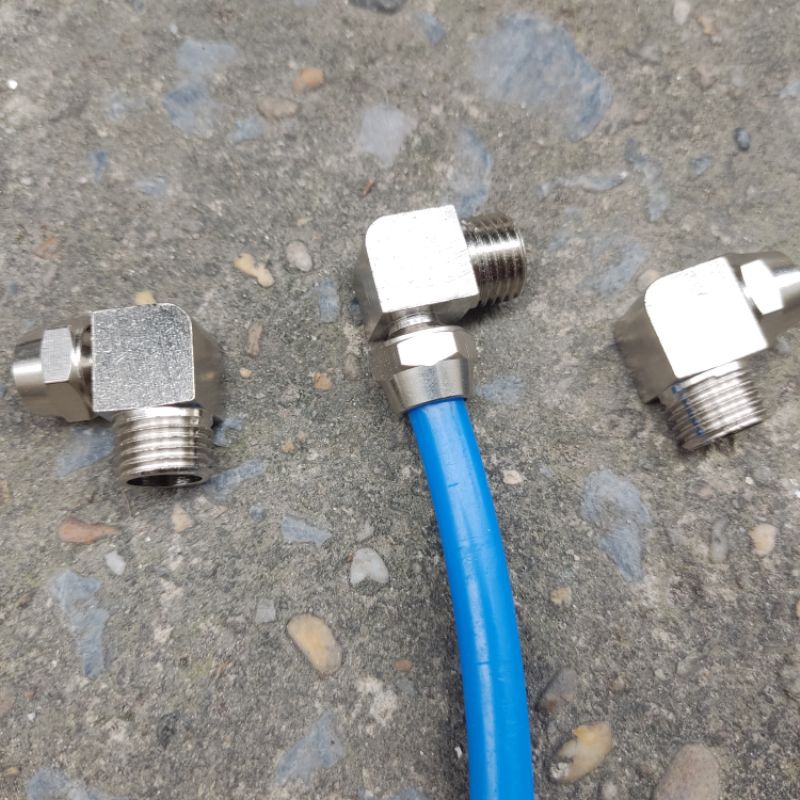 Góc ren inox ren 10mm, 13mm đầu kết nối ống hơi 8