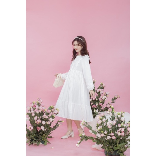 Đầm babydoll phối ren Mallow dress - CARROT FARM