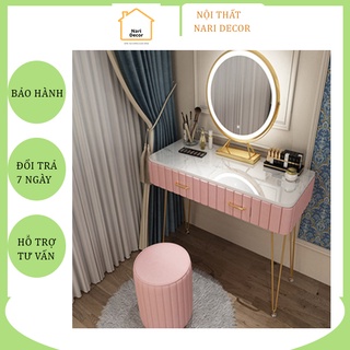 Bàn phấn bắc âu mặt gỗ bọc nỉ ,bàn trang điểm kèm ghế lux-bap03