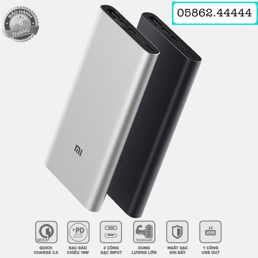 sạc dự phòng Xiaomi  Gen2 - 10000mAh 2 USB (Full Box + Logo Xiaomi)