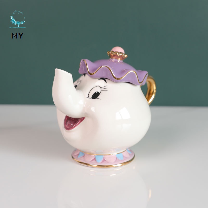 Set ấm trà bằng gốm họa tiết người đẹp và quái vật 3d độc đáo dễ thương