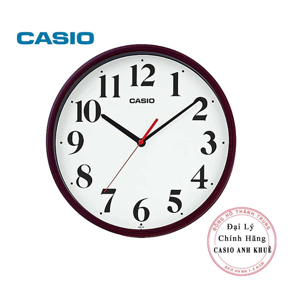 Đồng hồ treo tường Casio IQ-79-5DF cỡ lớn 30cm kim trôi im lặng