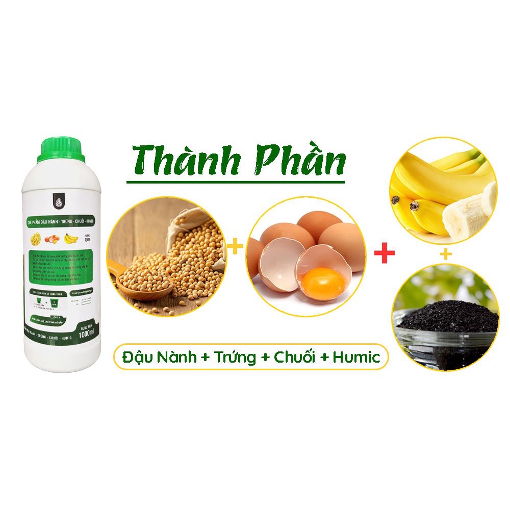 Phân Bón Đậu Tương, Đâu Nành Humic Chai 1L - Kích Chồi, Mập Mầm, Hoa Chuẩn Phom