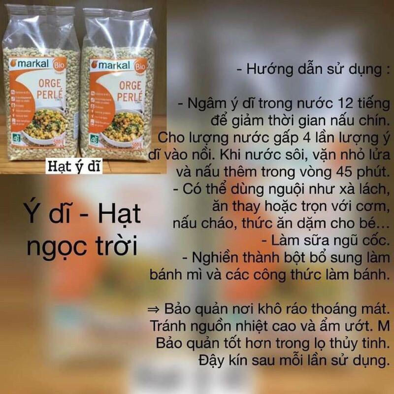 Hạt Dinh Dưỡng Hữu Cơ Cho Bé Ăn Dặm Nấu Cháo, Nguyên Liệu Làm Ngũ Cốc, Sữa Hạt Ăn Kiêng Markal Organic loại 100g