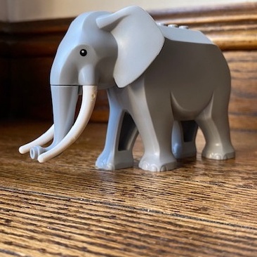 LEGO Elephant with Long White Tusks