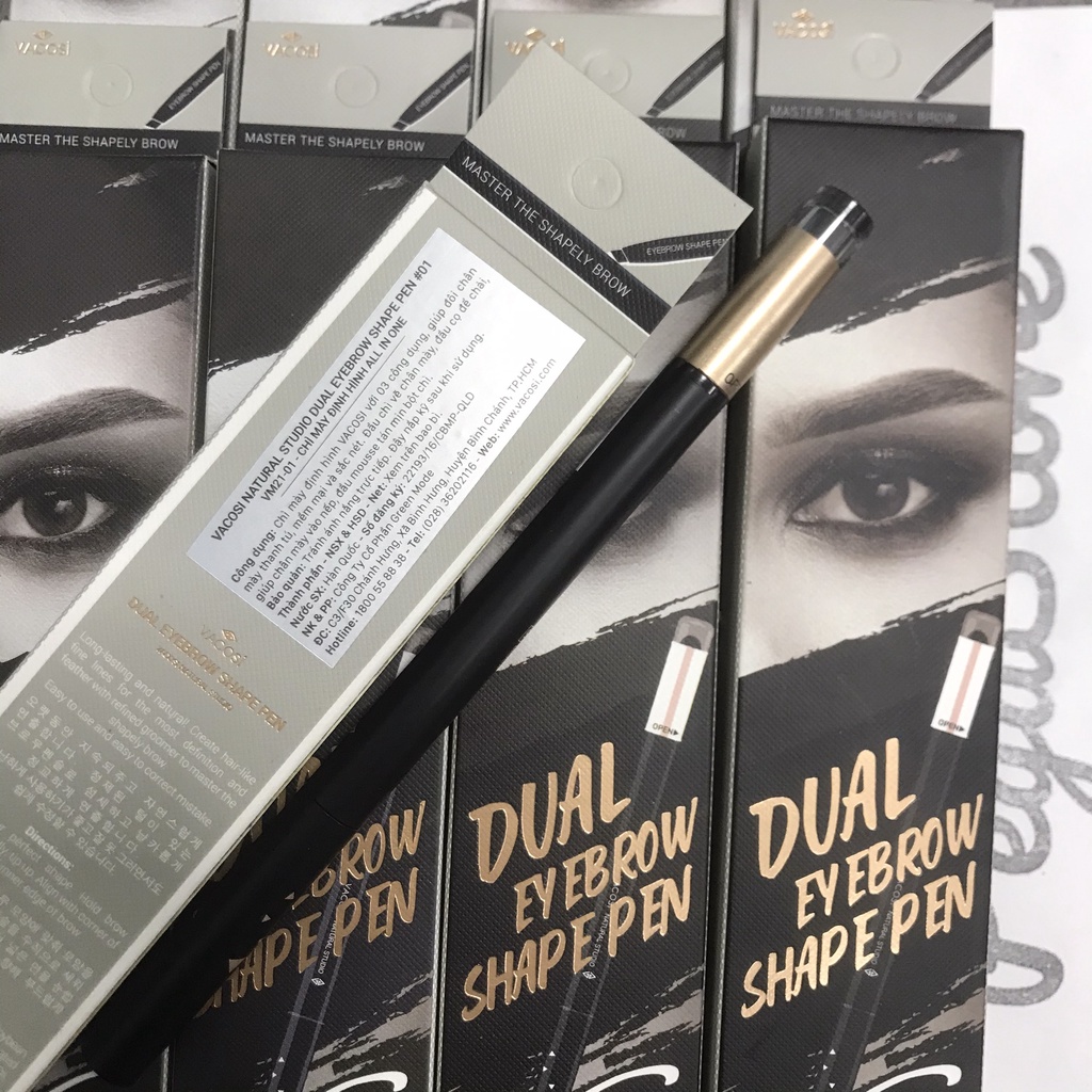 Chì kẻ mày Vacosi Natural Studio VM21 Chì kẻ chân mày vacosi nâu đen,đen,nâu xám,xám đậm