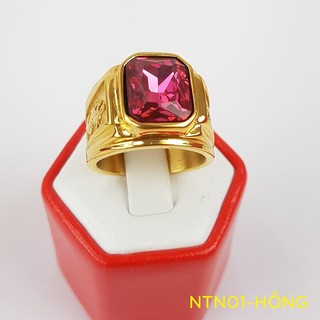 Nhẫn tay nam cao cấp rồng vàng 2 bên NTN01 hồng