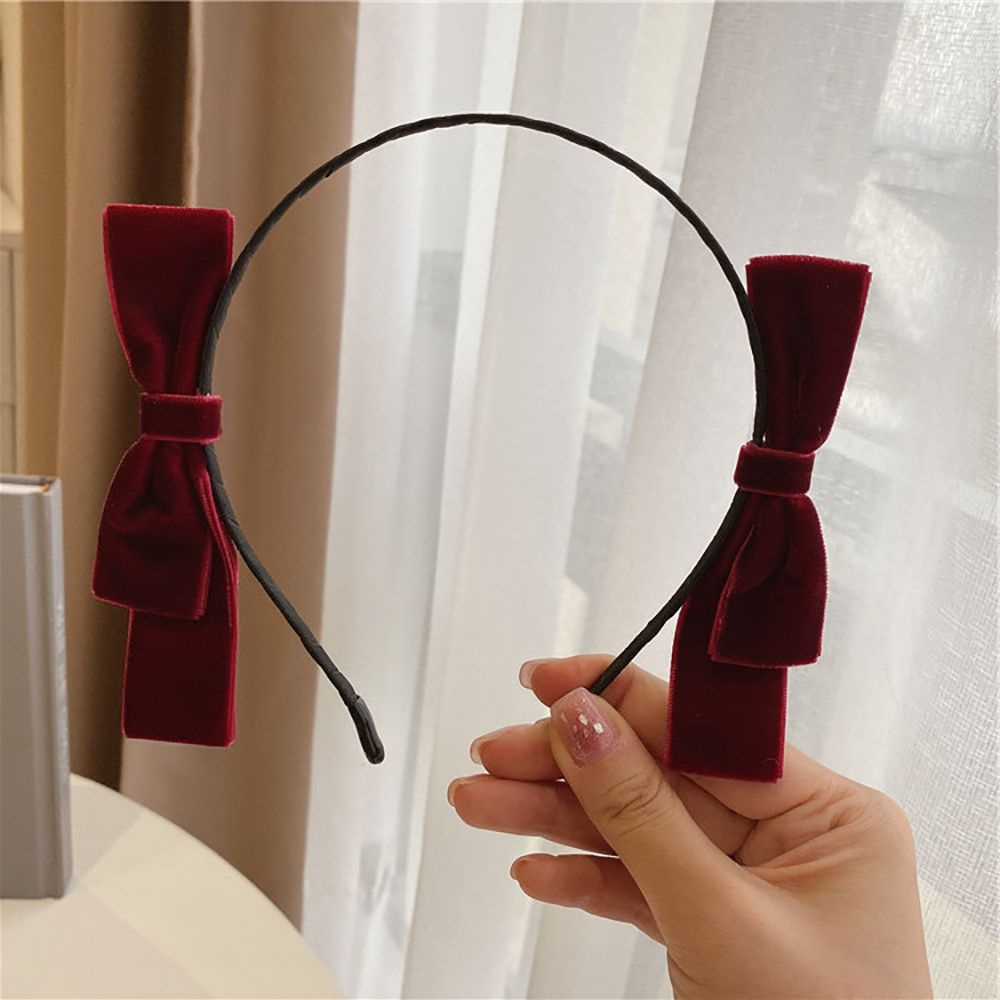 Băng đô cài tóc vải nhung thắt nơ phong cách cổ điển thời trang cho nữ