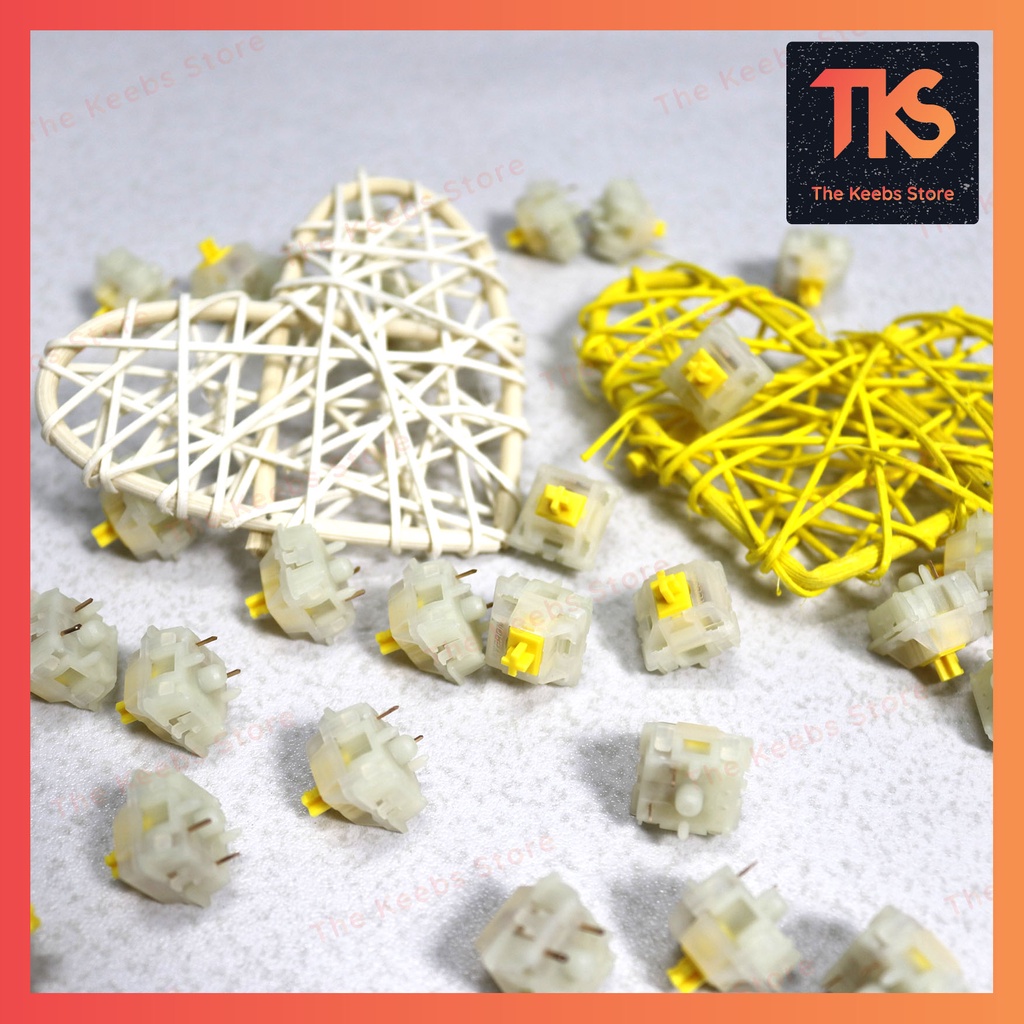 Switch Gateron Milky Yellow Pro 5 Pin | công tắc bàn phím cơ | TKS