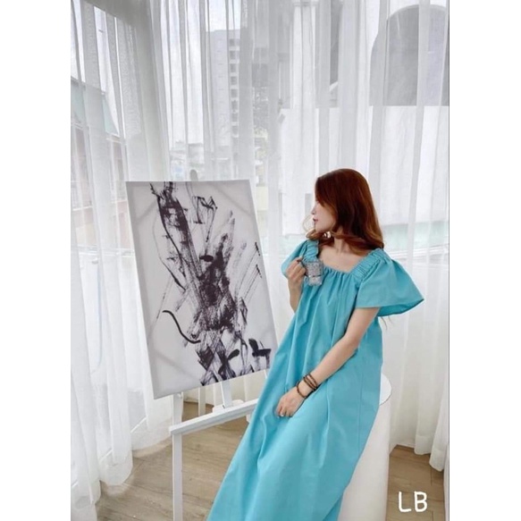 đầm maxi form rộng tay xoè cánh tiên về 3 màu chuẩn đẹp cho mùa hè nha khách yêu